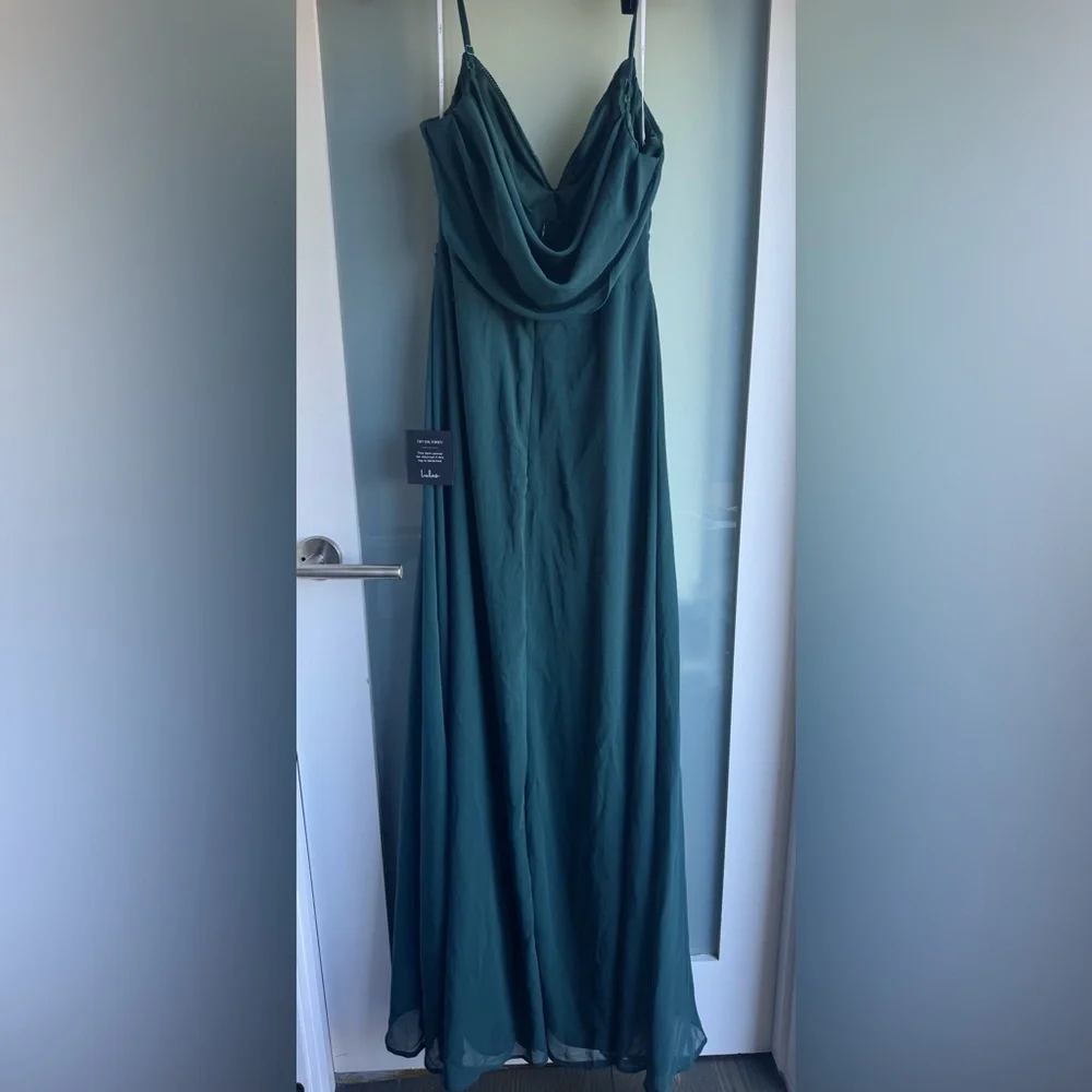 Lulus‎ Captivated Emerald Green Cowl Neck Maxi Dress